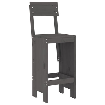 Garden Bar Set | Grey | Solid pine wood | Large | Footrest
