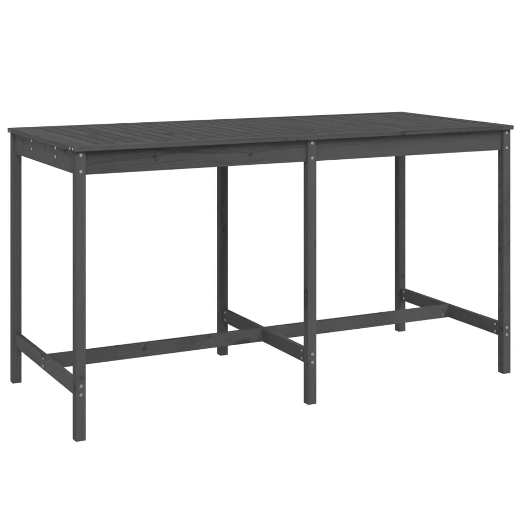 Garden Bar Set | Grey | Solid pine wood | Large | Footrest