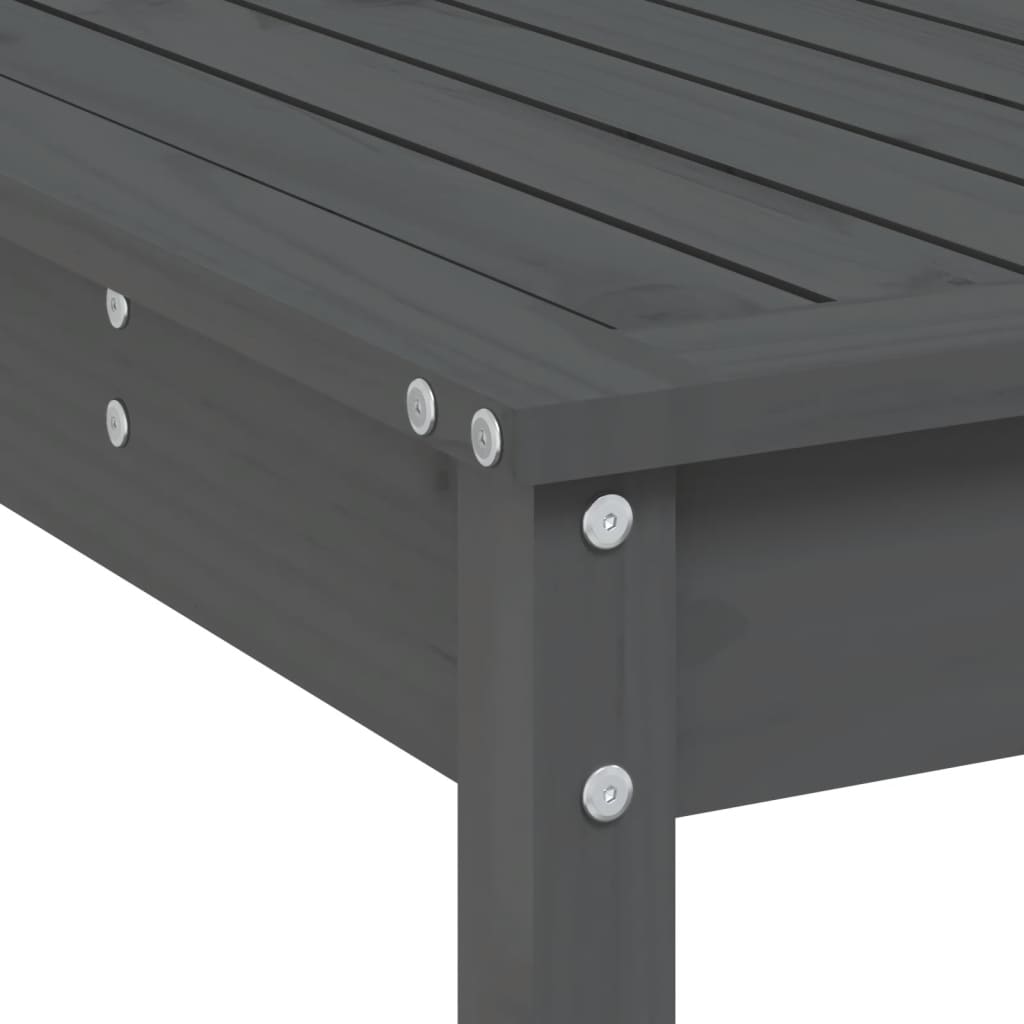 Garden Bar Set | Grey | Solid pine wood | Large | Footrest