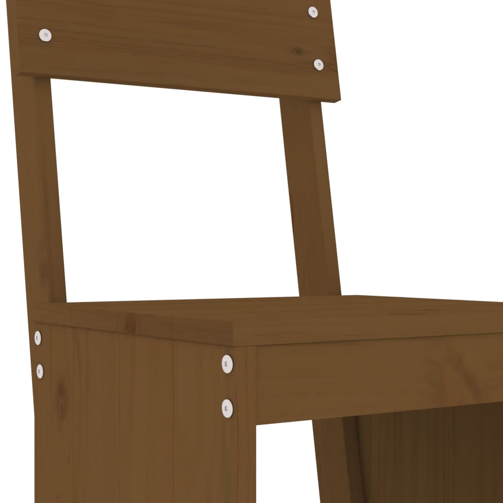 Garden Bar Set | Honey Brown | Solid Pine Wood | Large | Footrest