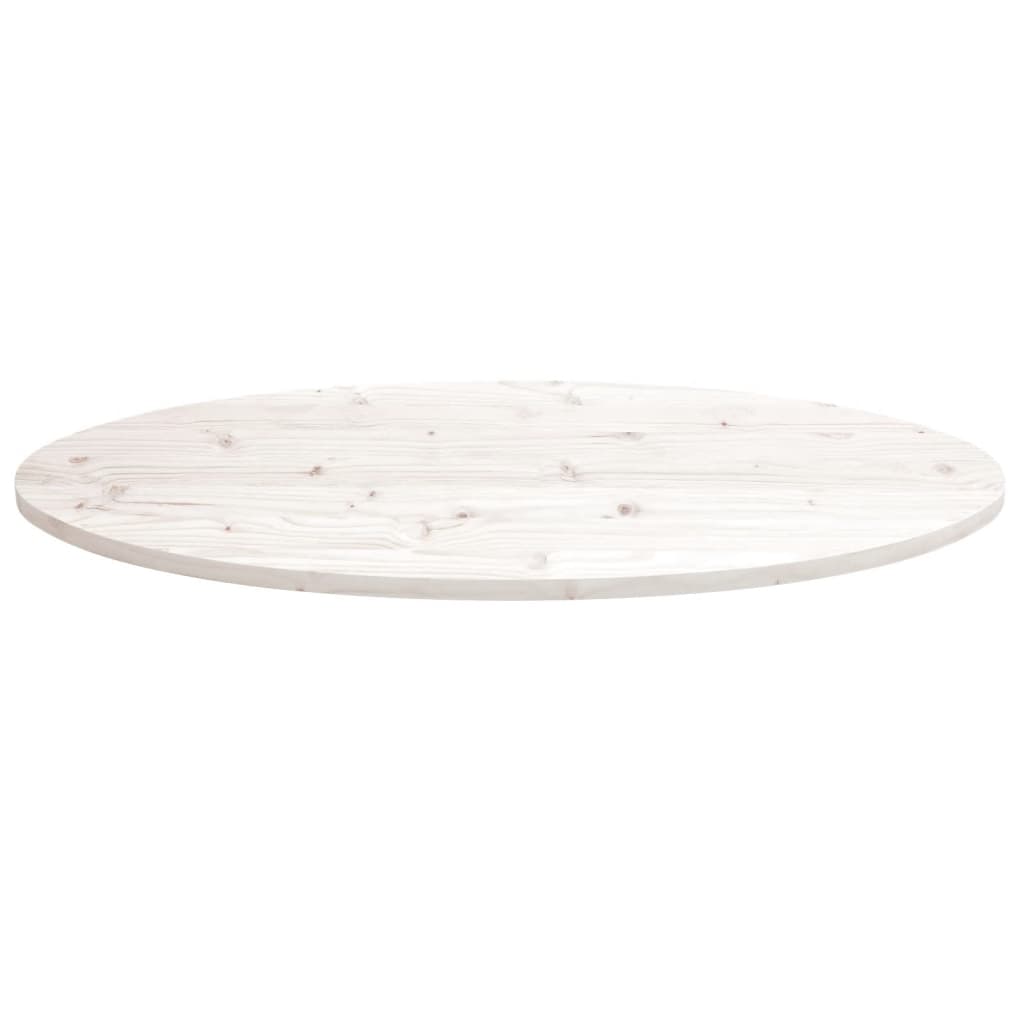 Table Top White 90x45x2.5 cm Solid Wood Pine Oval