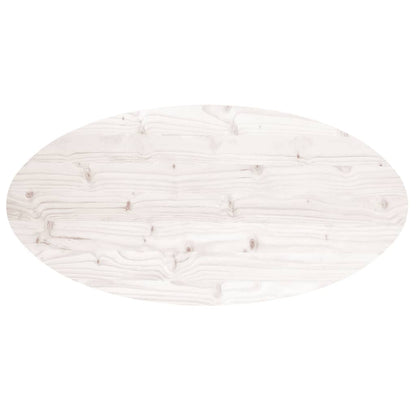 Table Top White 90x45x2.5 cm Solid Wood Pine Oval