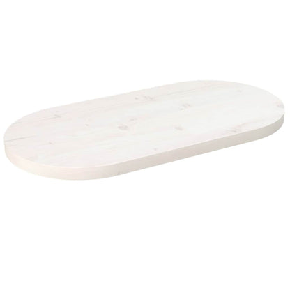 Table Top White 60x30x2.5 cm Solid Wood Pine Oval