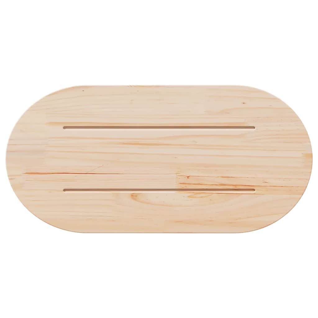 Table Top White 60x30x2.5 cm Solid Wood Pine Oval