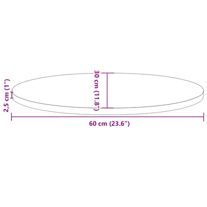 Table Top White 60x30x2.5 cm Solid Wood Pine Oval