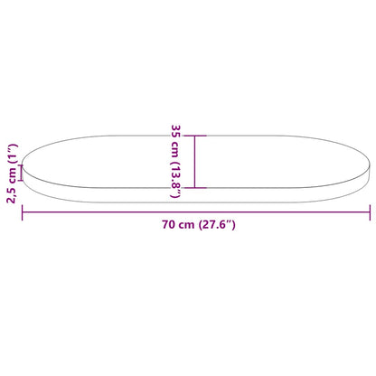 Table Top 70x35x2.5 cm Solid Wood Pine Oval