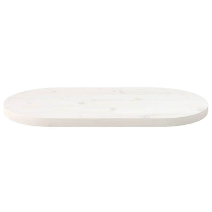 Table Top White 70x35x2.5 cm Solid Wood Pine Oval