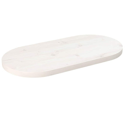 Table Top White 80x40x2.5 cm Solid Wood Pine Oval