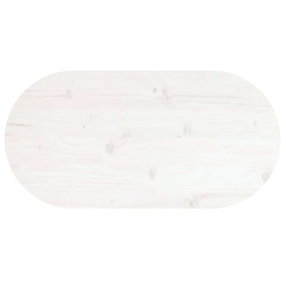 Table Top White 80x40x2.5 cm Solid Wood Pine Oval