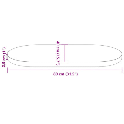 Table Top White 80x40x2.5 cm Solid Wood Pine Oval