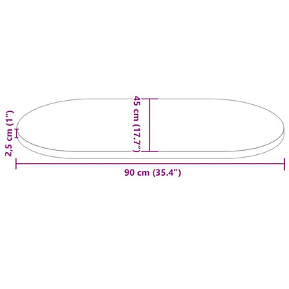 Table Top White 90x45x2.5 cm Solid Wood Pine Oval