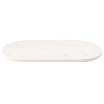 Table Top White 100x50x2.5 cm Solid Wood Pine Oval