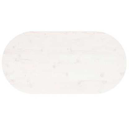 Table Top White 100x50x2.5 cm Solid Wood Pine Oval