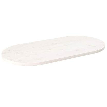 Table Top White 110x55x2.5 cm Solid Wood Pine Oval