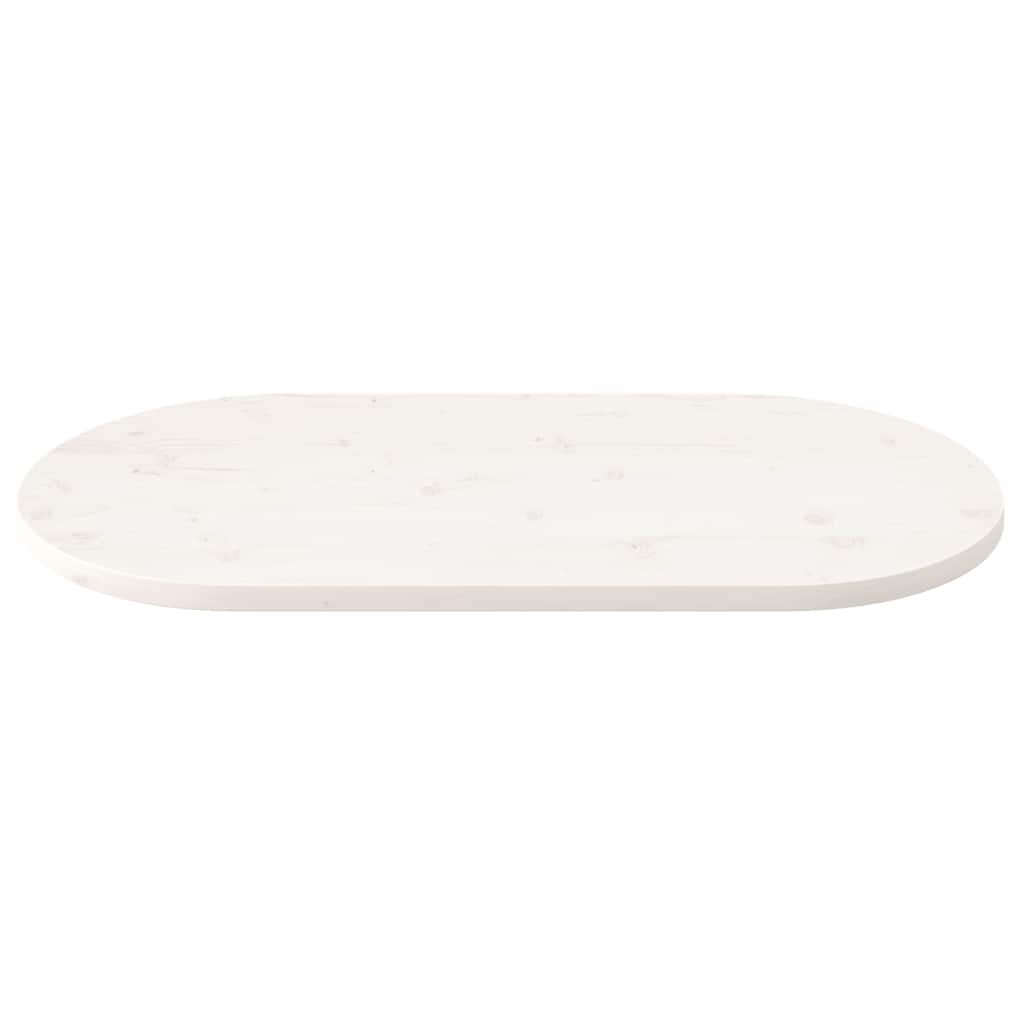 Table Top White 110x55x2.5 cm Solid Wood Pine Oval