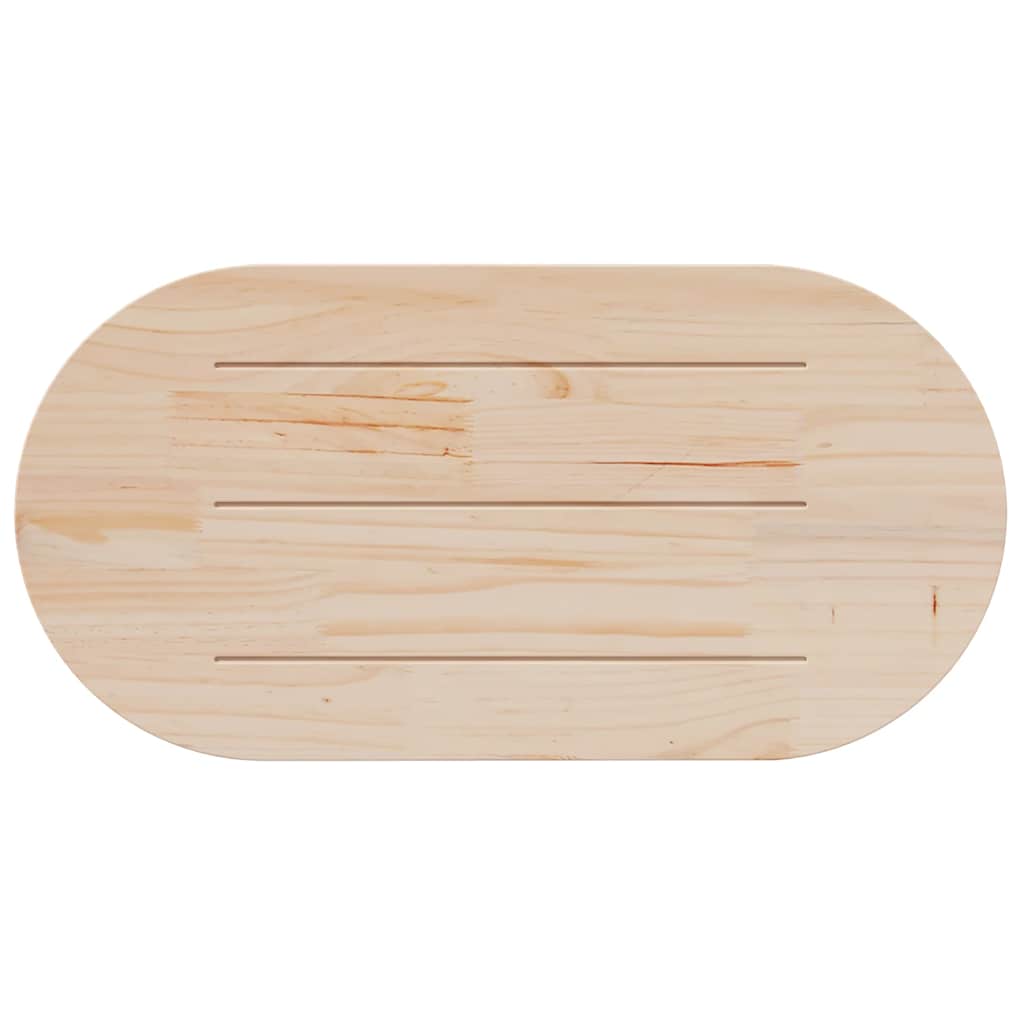 Table Top White 110x55x2.5 cm Solid Wood Pine Oval
