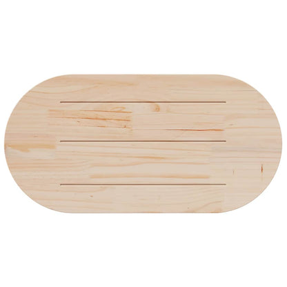 Table Top White 110x55x2.5 cm Solid Wood Pine Oval