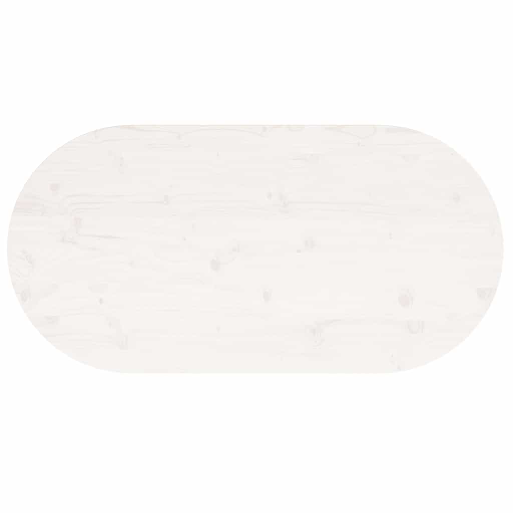 Table Top White 110x55x2.5 cm Solid Wood Pine Oval