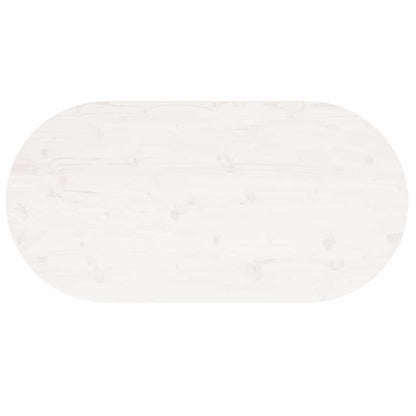 Table Top White 110x55x2.5 cm Solid Wood Pine Oval
