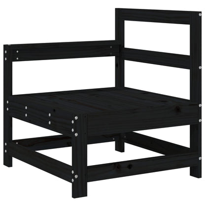 Garden Corner Sofas 2 pcs Black Solid Wood Pine