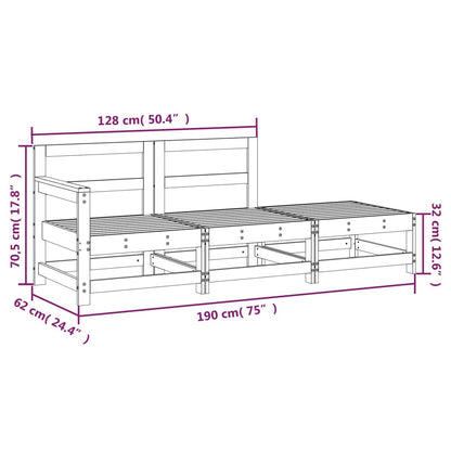 3 Piece Garden Lounge Set Impregnated Wood Pine