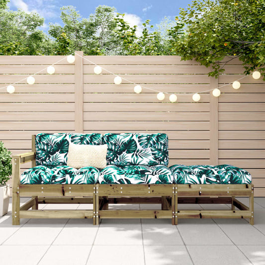 3 Piece Garden Lounge Set Impregnated Wood Pine
