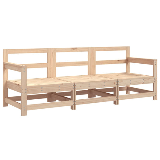 3 Piece Garden Lounge Set Solid Wood Pine