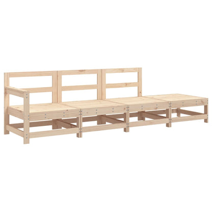 4 Piece Garden Lounge Set Solid Wood Pine