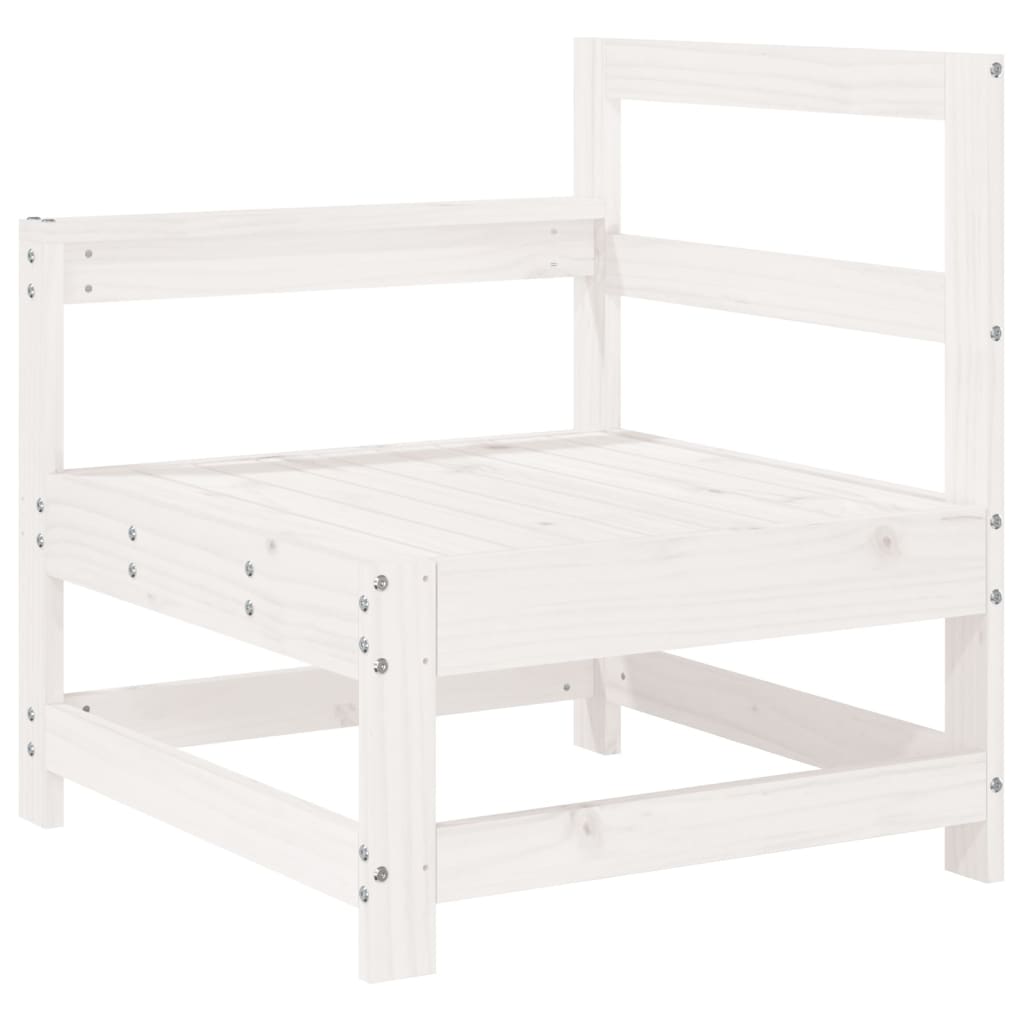 4 Piece Garden Lounge Set White Solid Wood Pine