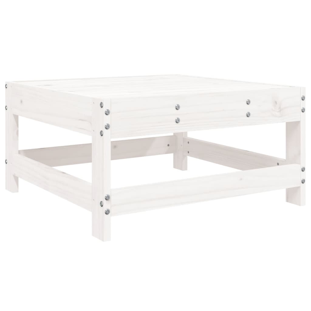 4 Piece Garden Lounge Set White Solid Wood Pine