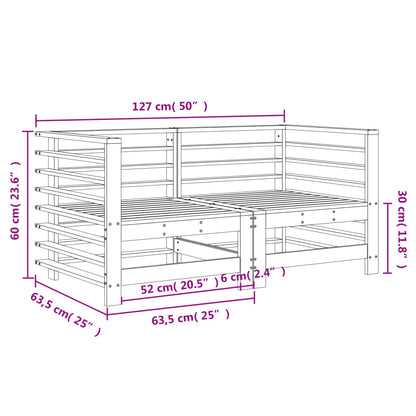 Garden Corner Sofas 2 pcs White Solid Wood Pine