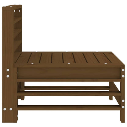 Garden Middle Sofas 2 pcs Honey Brown Solid Wood Pine