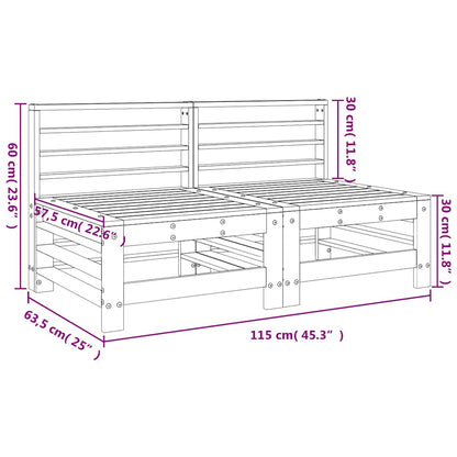 Garden Middle Sofas 2 pcs Solid Wood Douglas
