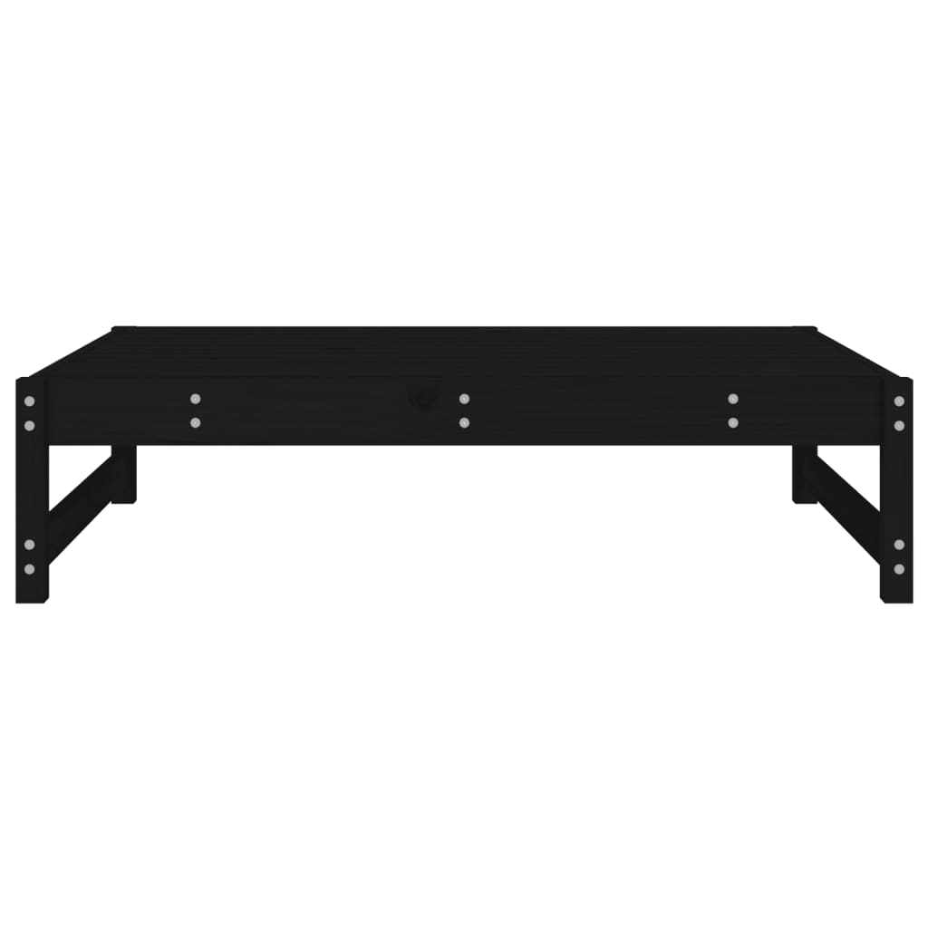 Garden Footstool Black 120x80 cm Solid Wood Pine