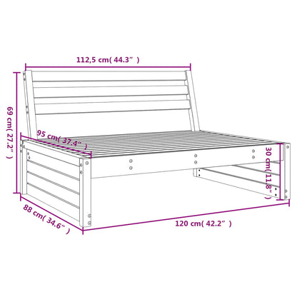 Garden Middle Sofa | Natural wood | Solid pine wood | 120 x 95 cm