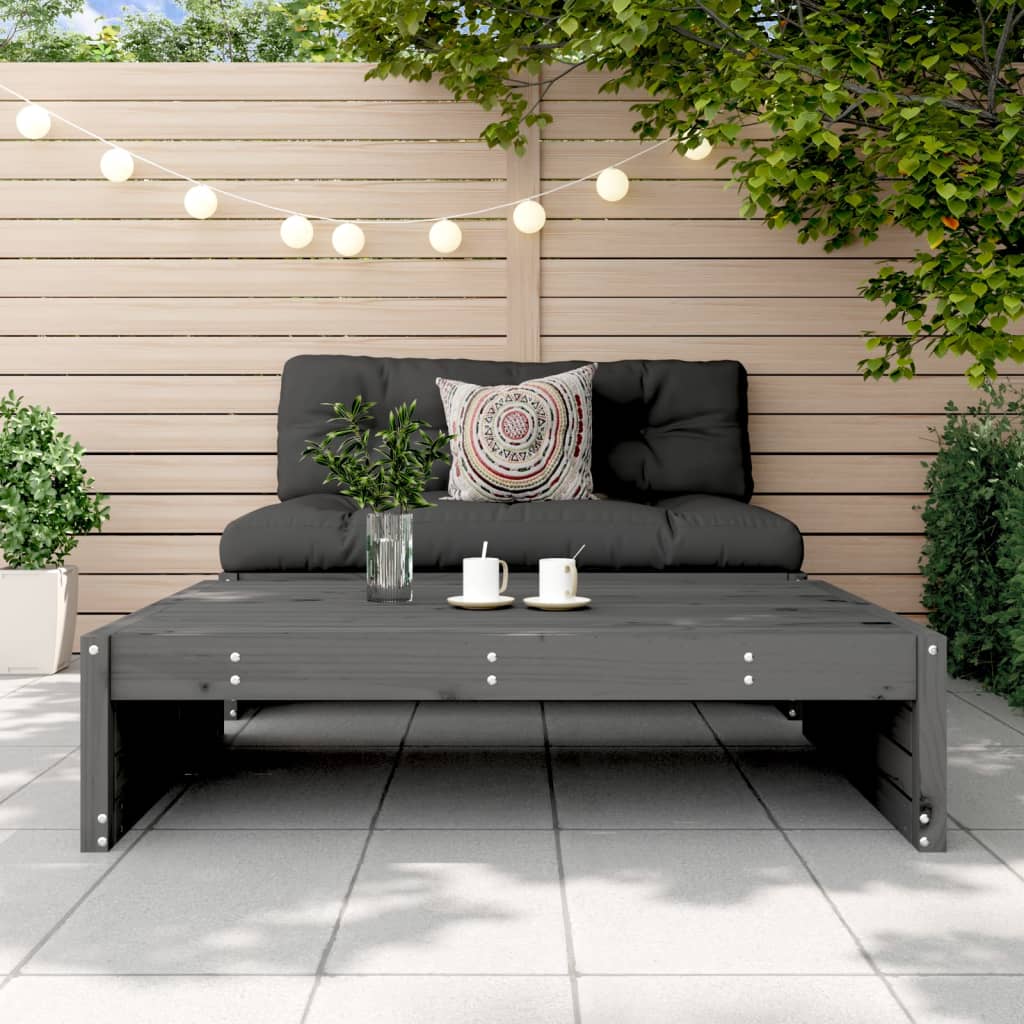 Garden Footstool Grey 120x80 cm Solid Wood Pine