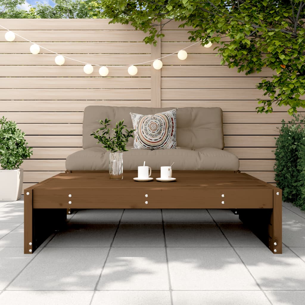 Garden Footstool | Honey brown | Solid pine wood | 120x80 cm | Modular