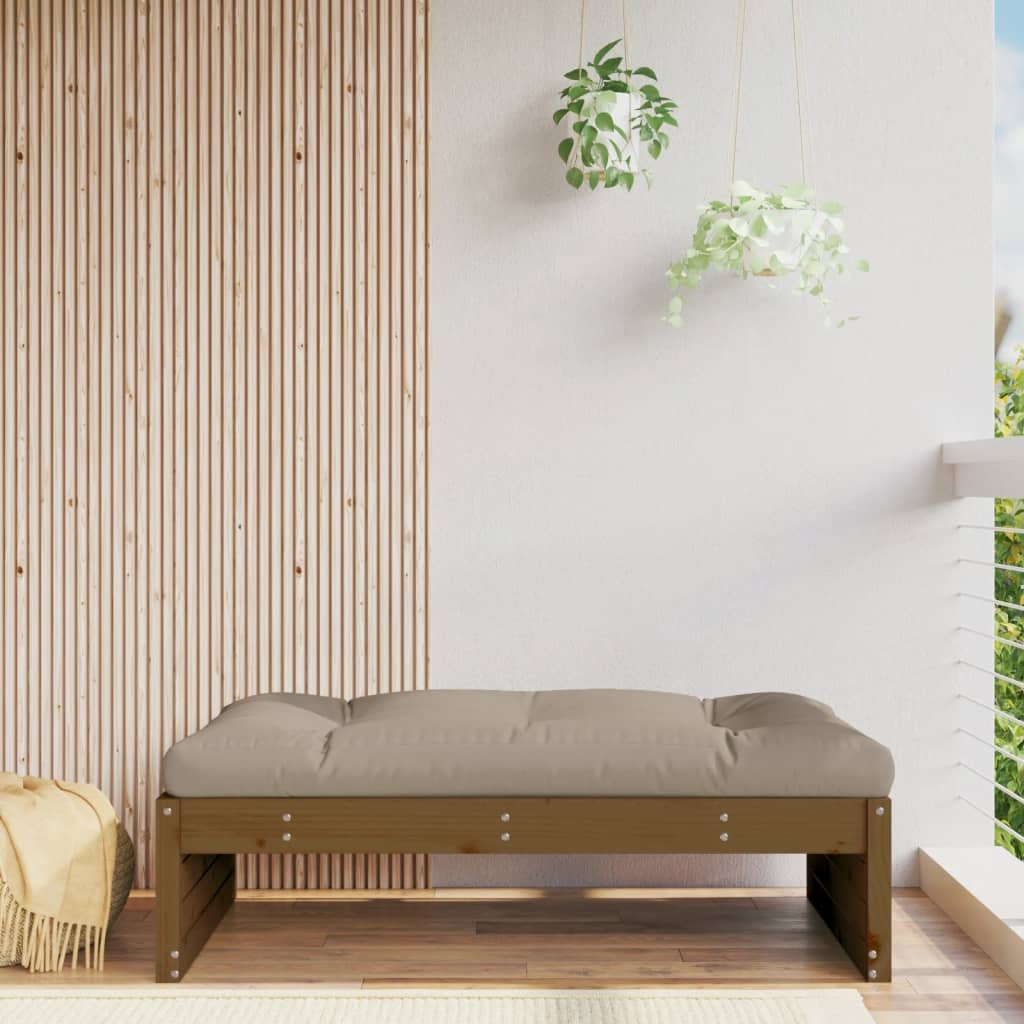 Garden Footstool | Honey brown | Solid pine wood | 120x80 cm | Modular
