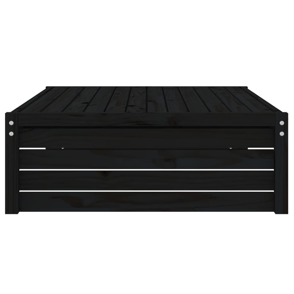Garden Footstool | Black | Solid pine wood | 120x80 cm | Modular