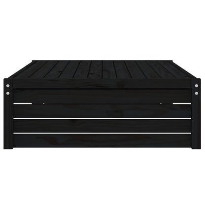 Garden Footstool | Black | Solid pine wood | 120x80 cm | Modular