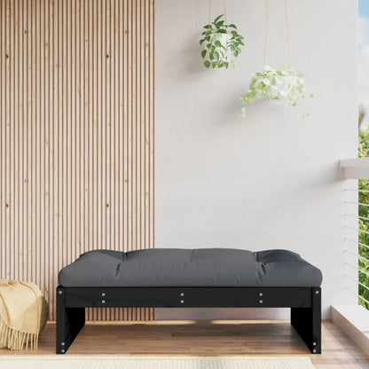 Garden Footstool | Black | Solid pine wood | 120x80 cm | Modular