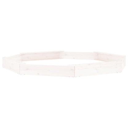 Sandbox with Seats White Octagon Solid Wood Pine