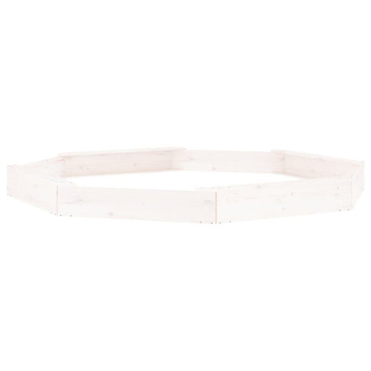Sandbox with Seats White Octagon Solid Wood Pine