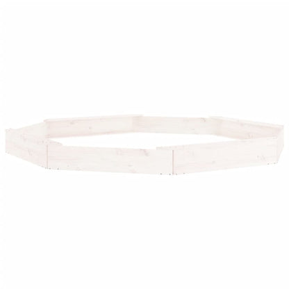 Sandbox with Seats White Octagon Solid Wood Pine