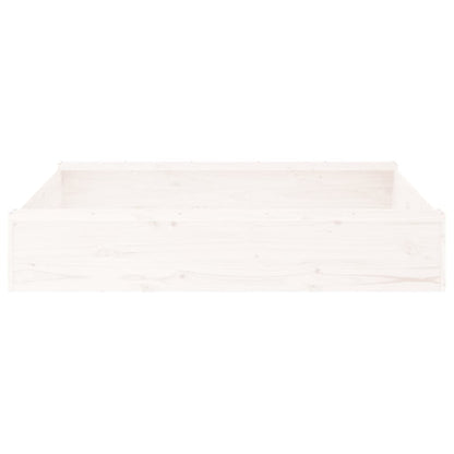 Sandbox with Seats White Square Solid Wood Pine