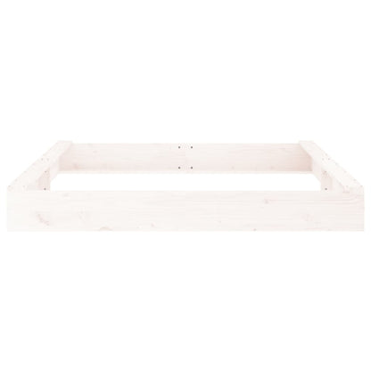 Sandbox with Seats White Square Solid Wood Pine