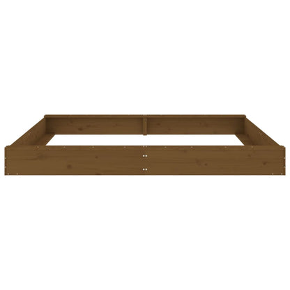 Sandbox with Seats Honey Brown Square Solid Wood Pine