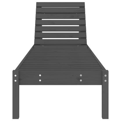 Sun Lounger | Set of 2 | Grey | Solid Pine Wood | Large