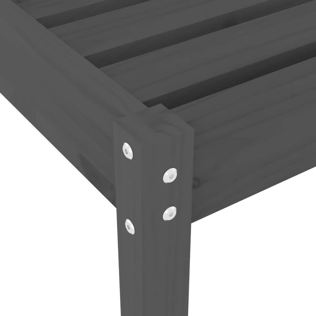 Sun Lounger | Set of 2 | Grey | Solid Pine Wood | Large