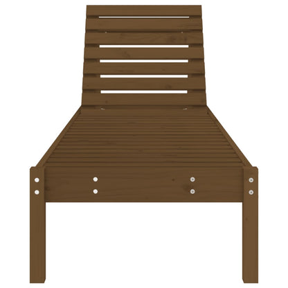 Sun Lounger | Honey Brown | Solid Pine Wood | 199.5 x 60 x 74 cm